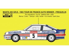 Decal – Opel Manta 400 Gr.B - 1983 Tour de France Auto Winner - Frequelin / Fauchille